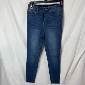 Slim High-Rise Skinny Jeans in Deep Blue Wash